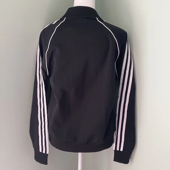 NWT Adidas track tops zip up black white jacket - Picture 2 of 3